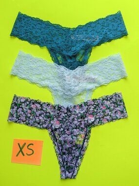 Victoria's Secret Lace Thong Panty Bundle Size XS - 3 pairs